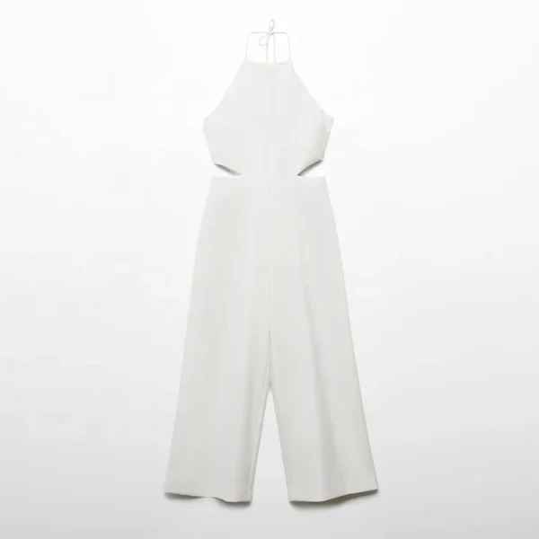 New Design Summer Elegant Modest Ladies Halter Sleeveless Linen Jumpsuit for Women - Image 6
