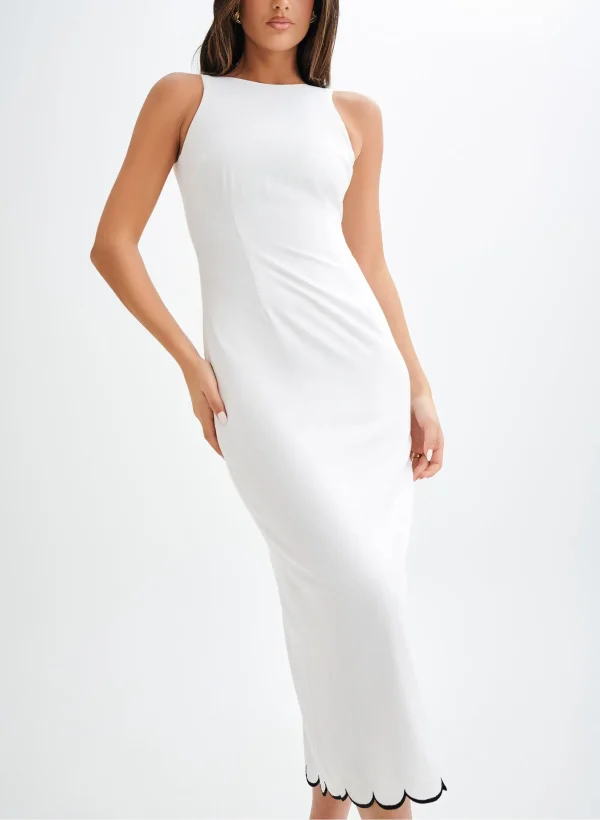 Elegant Sleeveless Linen Viscose Midi Dress for Office Party Timeless Style Linen Dress - Image 4