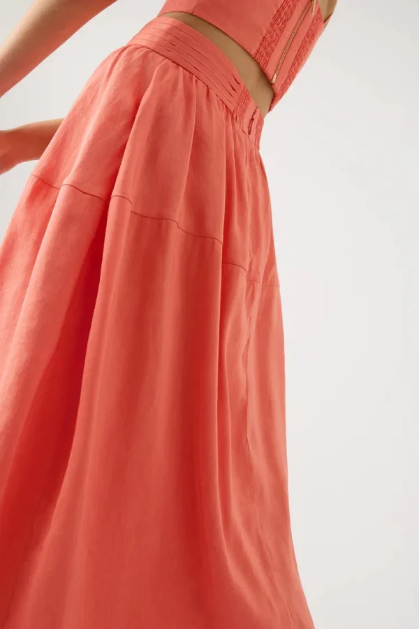 Best Quality High Waist Flare Midi Skirt Casual Relaxed Women Midi Skirt - Image 3