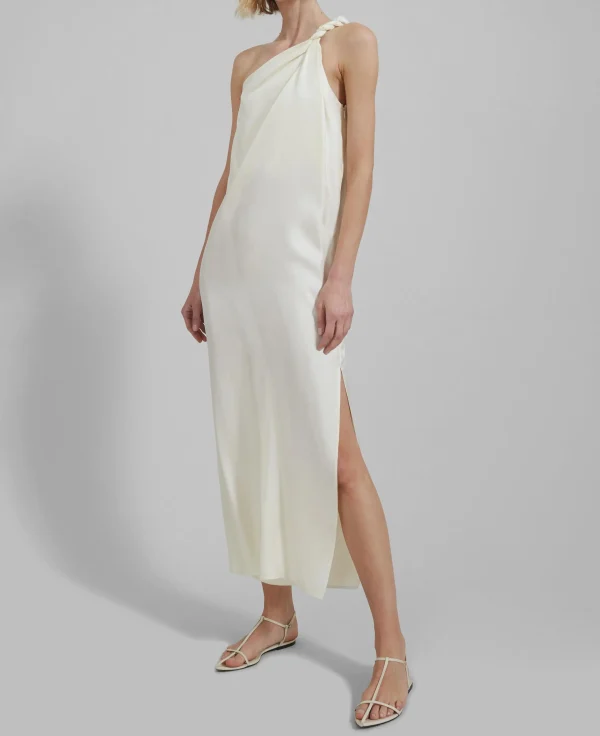 Elegant One Shoulder Sleeveless Slim Fit Satin Women Maxi One-Shoulder Casual Dress