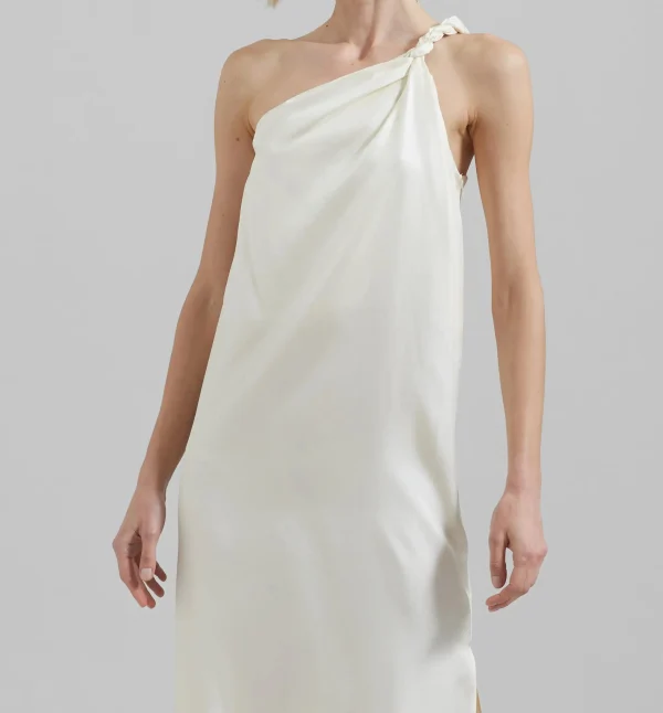 Elegant One Shoulder Sleeveless Slim Fit Satin Women Maxi One-Shoulder Casual Dress - Image 2