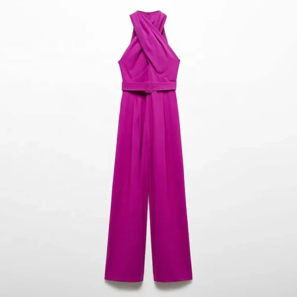 Top Fashion Women Jumpsuit Summer Sleeveless Slim Straight Wide Leg Long Pants Playsuits Office Lady Halter Bodysuits for - Image 5