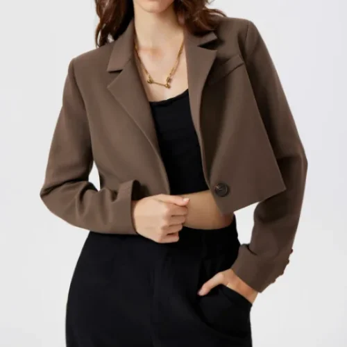 New Arrival Design Office Wear Women Suit Crop Regular Fit Women’s Blazer for Casual Work