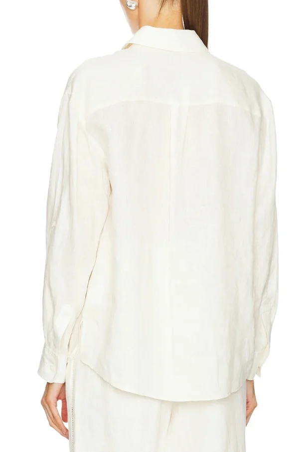 Women's Long Sleeve Top in Linen With Button Elegant Casual Loose 100% Linen Shirt Dress for Women - Image 4