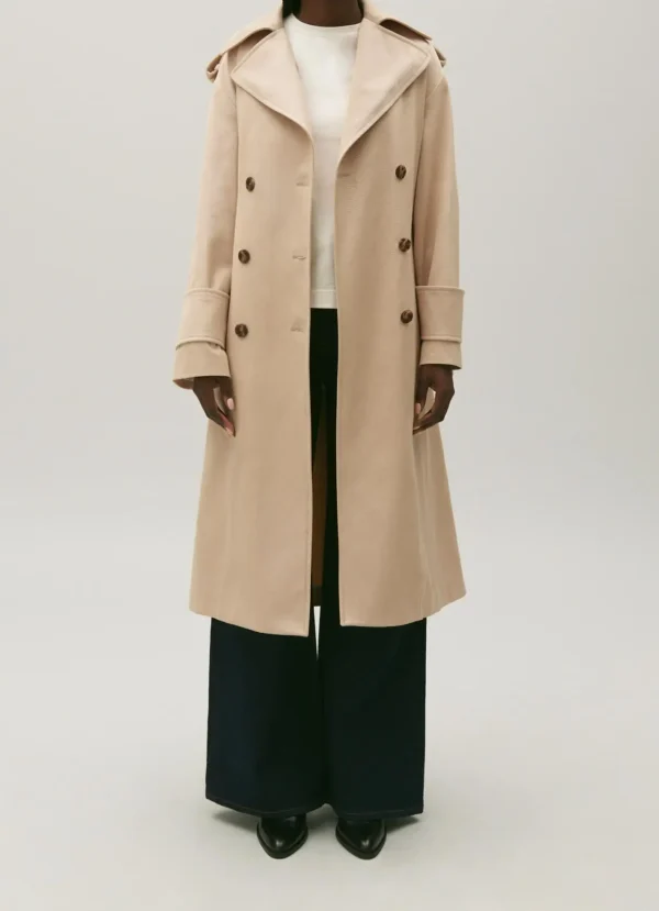 Women Fashion Double Breasted Cotton Trench Coat Stand Collar Women Vintage Casual Basic Coat - Image 3