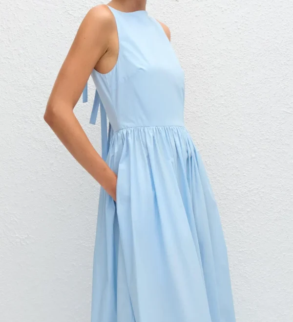 Elegant Round Neck Sleeveless Dress  Organic Cotton Perfect for Daily Wear and Outings Dress - Image 3