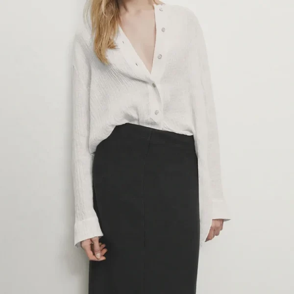 Simple Women's Skirt Summer High Waist Pure Cotton Linen Black Slimming Skirts for Women - Image 6