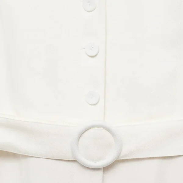 New Summer Clothing Fashion Office Lady Formal Linen Cotton Jumpsuit Women Rompers Elegant Casual With Bel - Image 5