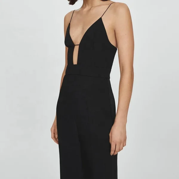Luxury Sexy Low Cut Spaghetti-strap Sleeveless Jumpsuit Women Floor-length Hollow One Piece Bodysuits - Image 3