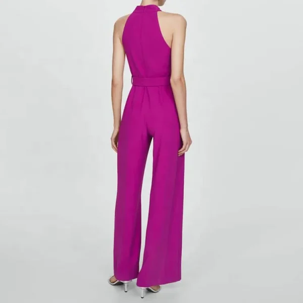 Top Fashion Women Jumpsuit Summer Sleeveless Slim Straight Wide Leg Long Pants Playsuits Office Lady Halter Bodysuits for - Image 2