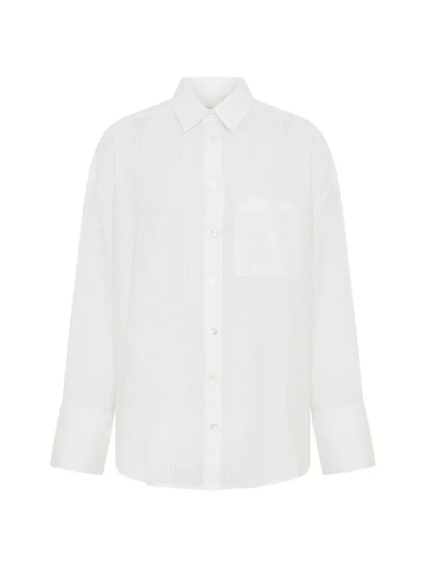 Versatile Women White Long Sleeve Shirt Oversized Fit Street Casual Hot Sale Now - Image 5