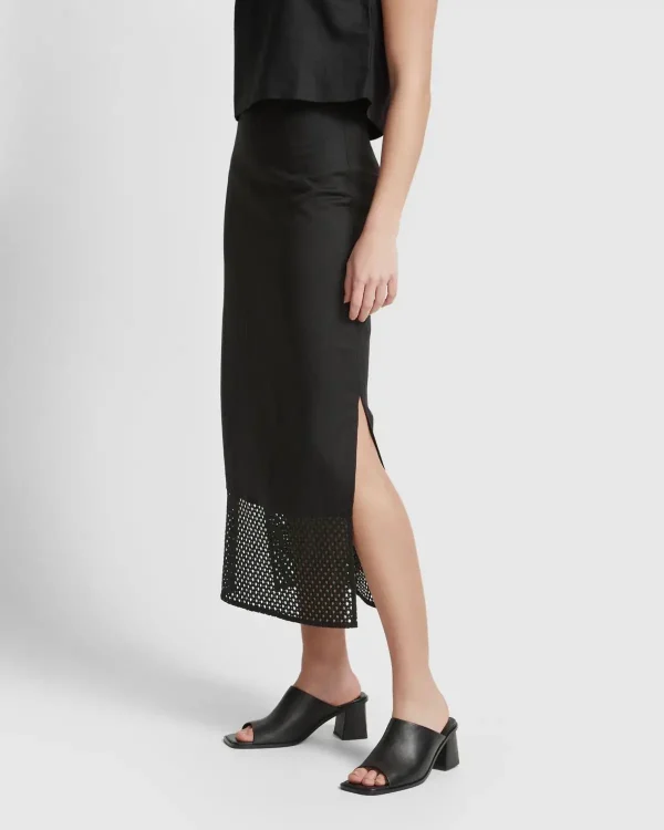 Casual Leisure Mesh Hollowed Out Sleeveless Patchwork Dress Summer Thin Loose Slim Versatile Temperament A-line Skirt - Image 2
