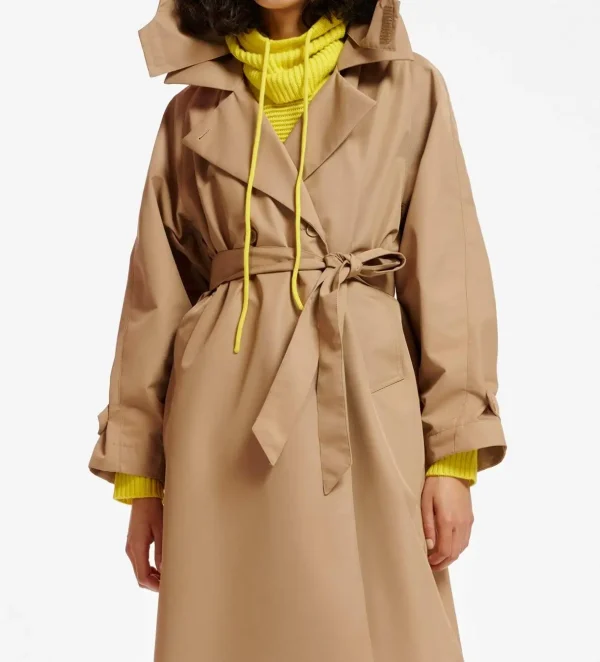 Oversized Hood Trench Coat Polyester Windproof  Premium Women Coats Casual Wear Coats - Image 3
