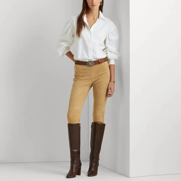 White Autumn Women Puff Long Sleeves Top Solid Color Turn Down Neck Women Causal Blouse Shirt - Image 3