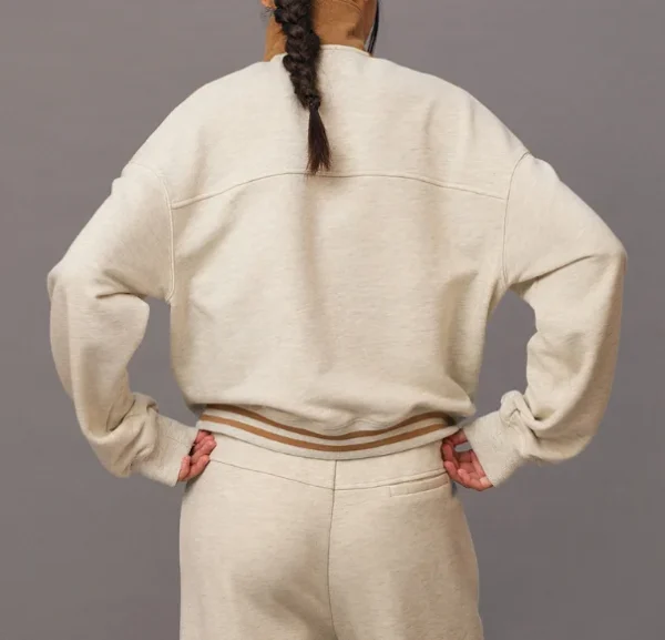 New Arrival Design Vintage Fleece Sweatshirt Winter Warm Stand Collar Long Sleeve Women Sweatshirt - Image 5