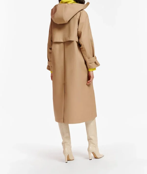 Oversized Hood Trench Coat Polyester Windproof  Premium Women Coats Casual Wear Coats - Image 4