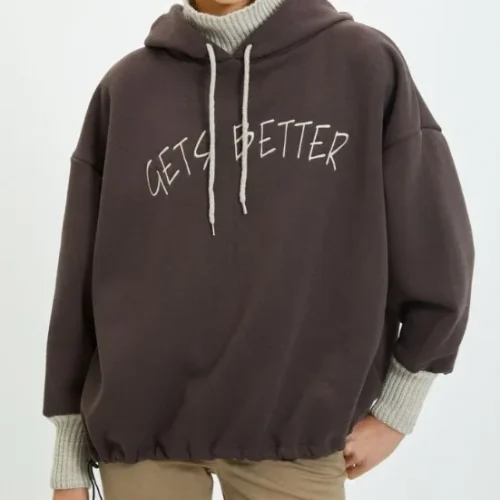 Casual Women Sweatshirt Cotton Knit Long Sleeve Women Hoodie for Autumn Winter
