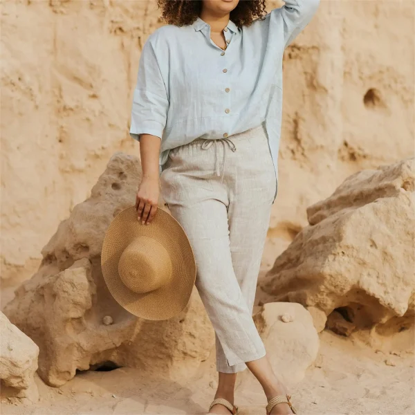 New High Quality Fashion Summer Linen Tunic Shirts Women Summer Elegant Long Sleeve Casual Linen and Cotton Blouses - Image 6