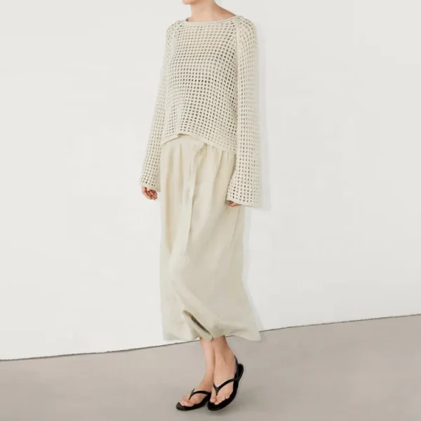 New Design Flax Clothing for Women Solid Color Pocket Long Cotton Linen Skirts A-line Plus Size Slimming Skirts With Belt - Image 3