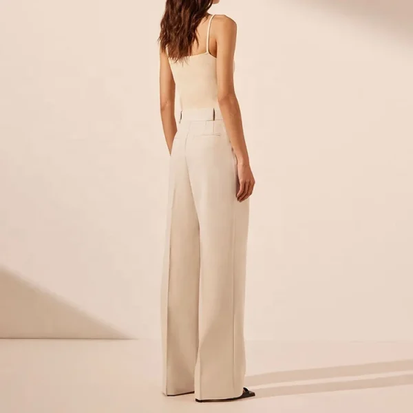 High Quality New Summer Cotton Linen Women Clothing Casual Office Ladies Trousers Wide-leg Straight Pants - Image 4