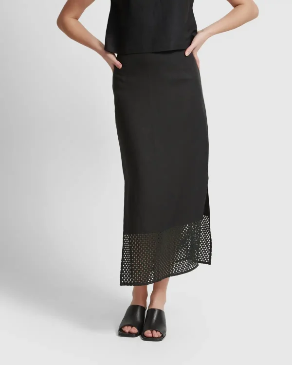 Casual Leisure Mesh Hollowed Out Sleeveless Patchwork Dress Summer Thin Loose Slim Versatile Temperament A-line Skirt