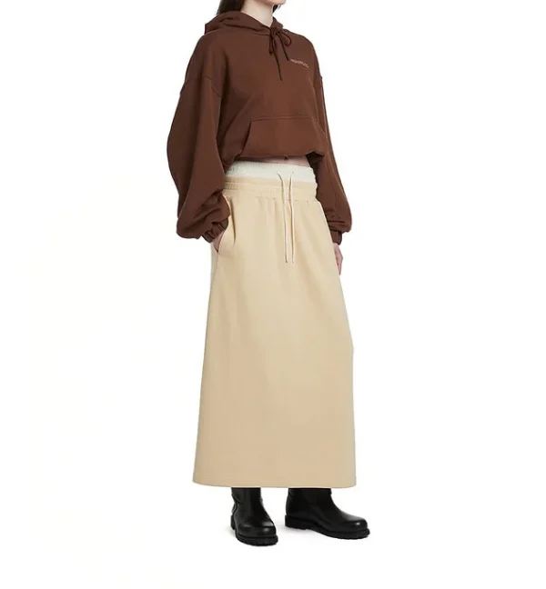 New Design Double Waist Lounge Skirt Women Casual Streetwear Midi Skirt