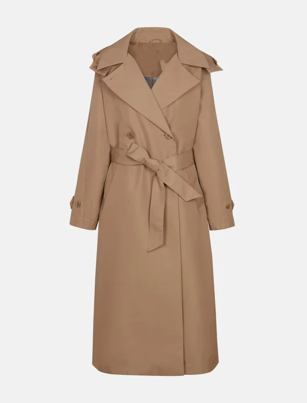 Oversized Hood Trench Coat Polyester Windproof  Premium Women Coats Casual Wear Coats - Image 5