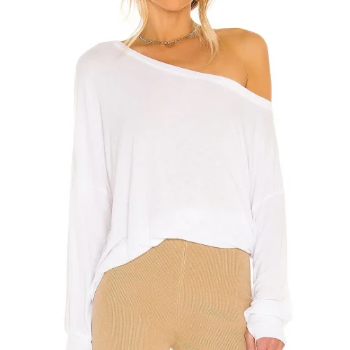 New Casual Strapless Design Viscose Material Women’s Top Loose Fit for Fall