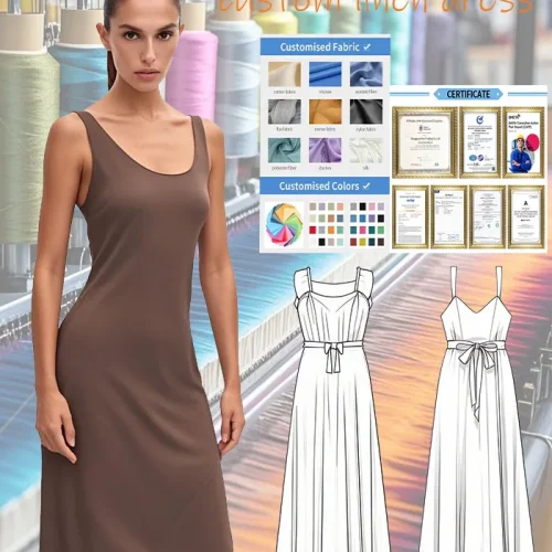 Chic Brown Silk Tank Dress Ideal for Casual Daily Wear and Office Chic Silk Dress