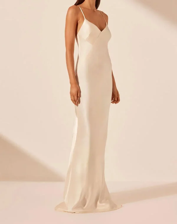 Elegant Ladies Summer Clothing Spaghetti Adjusted Strap Silk Plain Fitted Casual Maxi Women Dresses - Image 3