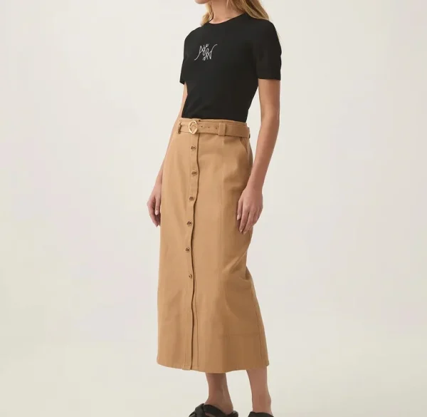 Fashion Style High Quality Cargo Skirt 100%Cotton Button Closure Midi Skirt Long Skirt for Women - Image 2