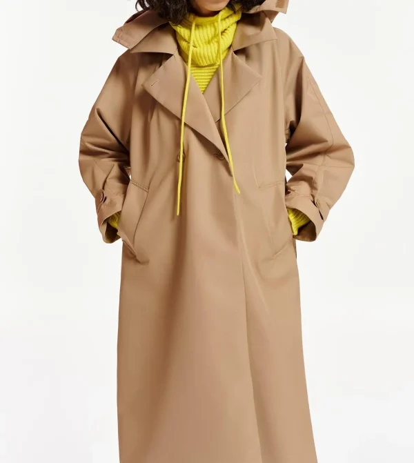 Oversized Hood Trench Coat Polyester Windproof  Premium Women Coats Casual Wear Coats - Image 2