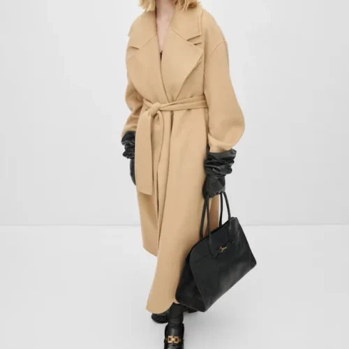 Woolen Coat With Belt Lepel Collar Winter Coat Women High Quality Women Jacket Coat