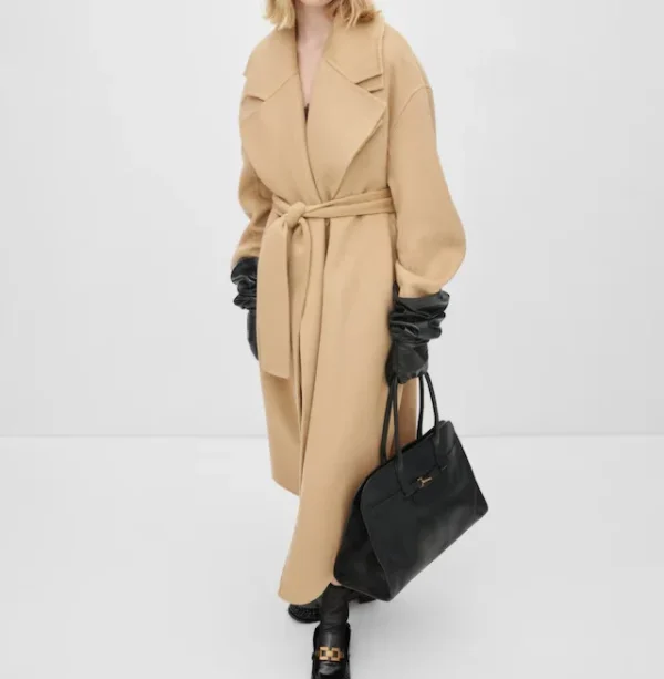 Woolen Coat With Belt Lepel Collar Winter Coat Women High Quality Women Jacket Coat