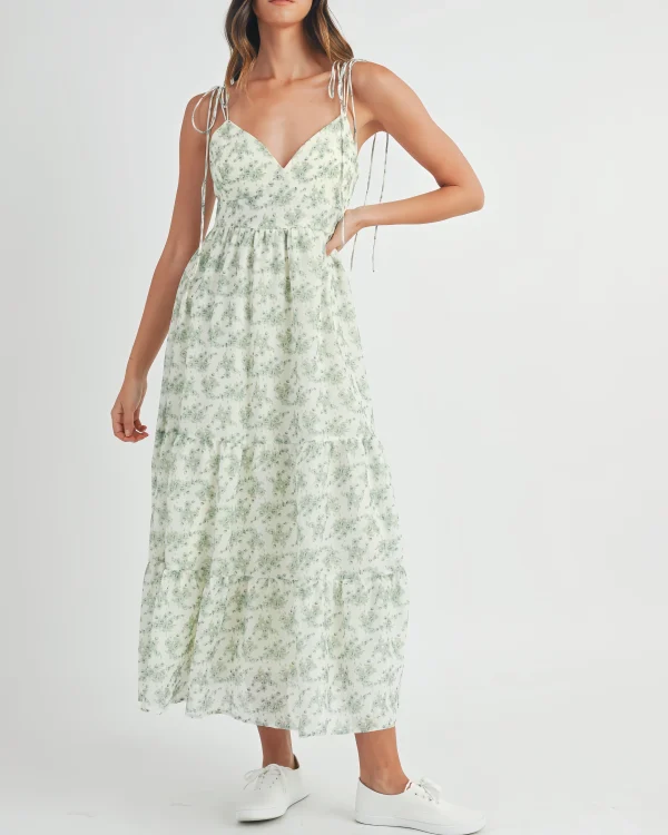 Design Women Summer 2025 Midi Dress Vacation Floral Halter Strap Spring Casual Beach Long Flowy Sundress