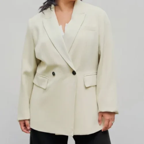 Solid Pockets Curve Women Suit Blazer Plus Size Women Oversized Casual Suit Jacket