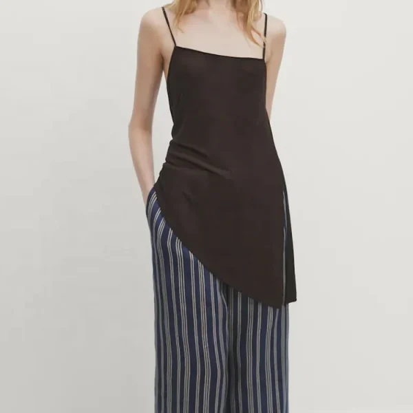 Eco Friendly Linen Wide Leg Drawstring High Waist Women Pants Casual Wear 100% Cotton Linen Trouser High Quality - Image 2