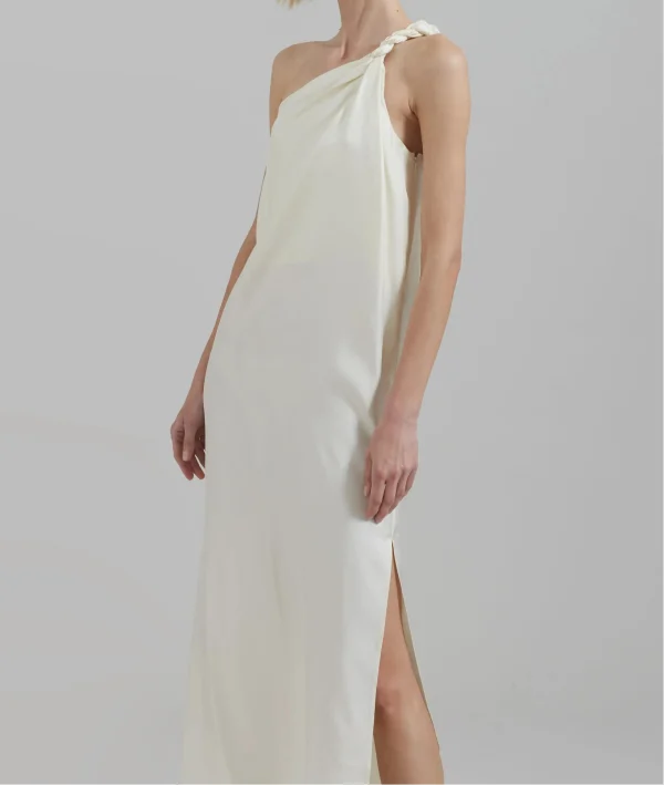 Elegant One Shoulder Sleeveless Slim Fit Satin Women Maxi One-Shoulder Casual Dress - Image 6